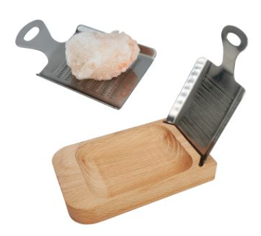 Salzkristall mit Reibe