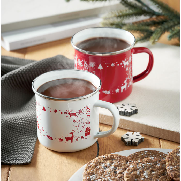 Emaillierte Weihnachtstasse